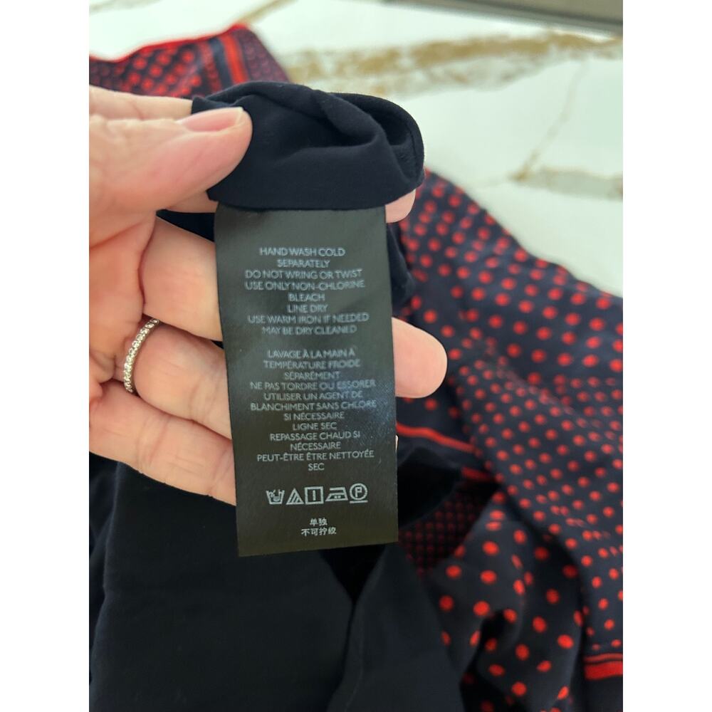 Maeve by Anthropologie Colette Skirt Black & Red Polka Dot Patchwork Size 6 - Picture 12 of 13